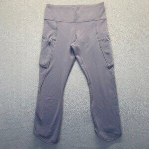 Athleta Cropped Capri Leggings Size M Athletic Pockets 79152 Gray,Running,Comfor